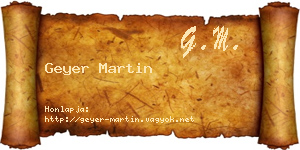 Geyer Martin névjegykártya