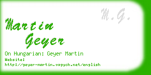 martin geyer business card